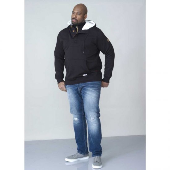 D555 Lorenzo Half zip Hoodie Black - Herren-sweater und -hoodies - Herren-Sweater und -Hoodies in großen Größen
