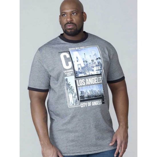 D555 Howie Fine Stripe T-shirt Grey - Herren-T-Shirts - Herren-T-Shirts in großen Größen