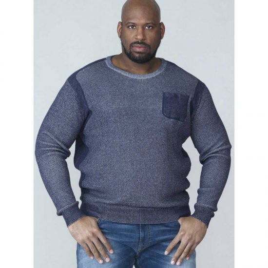 D555 Bryson Crewneck Sweater with Pocket Navy - Herren-sweater und -hoodies - Herren-Sweater und -Hoodies in großen Größen