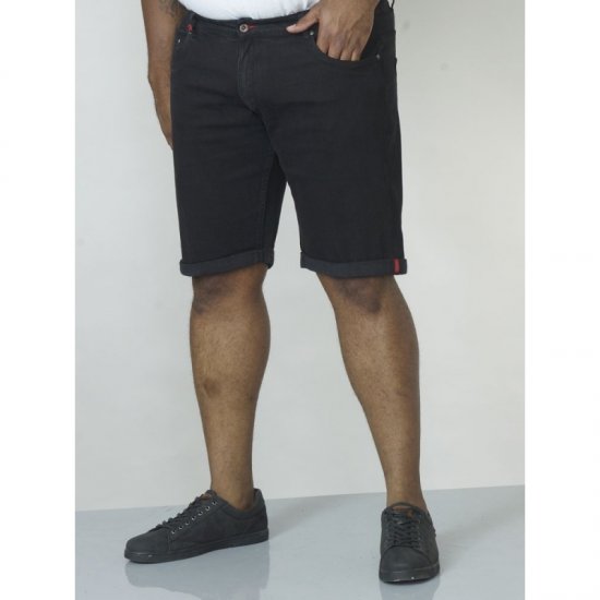 D555 Jude Stretch Denim Shorts Black - Herrenshorts - Herrenshorts in großen Größen
