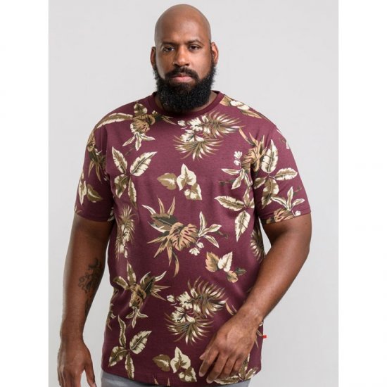 D555 Baxter T-shirt Wine-red - Herren-T-Shirts - Herren-T-Shirts in großen Größen