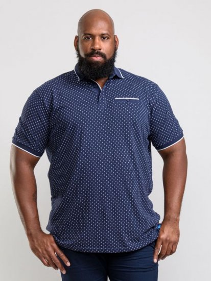 D555 Rogers Printed Polo Navy - Polo-shirts für herren - Polo-Shirts für Herren in großen Größen
