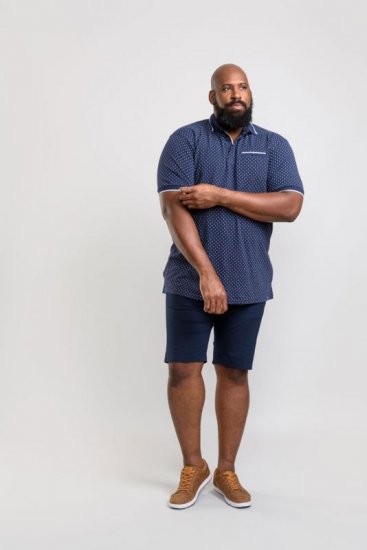 D555 Rogers Printed Polo Navy - Polo-shirts für herren - Polo-Shirts für Herren in großen Größen