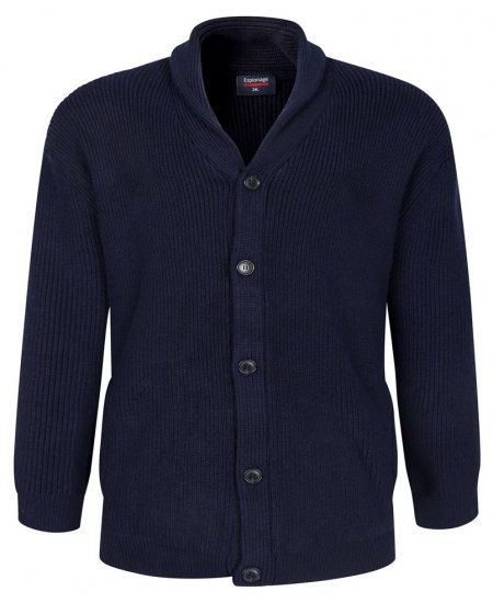 Espionage KW080 Strickjacke mit Schalkragen Navyblau - Herren-sweater und -hoodies - Herren-Sweater und -Hoodies in großen Größen