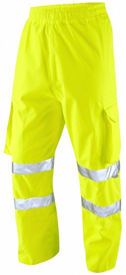 Leo Instow Breathable Executive Cargo Rain pants Hi-Vis Yellow - Herren arbeitskleidung - Herren Arbeitskleidung Große Größen