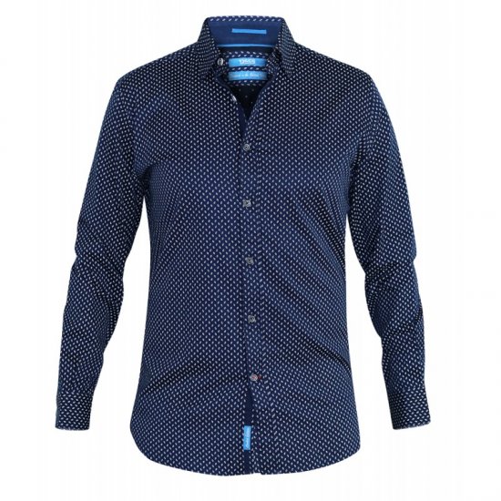 D555 Lavar Long Sleeve Diamond Printed Shirt - Herrenhemden - Herrenhemden in großen Größen