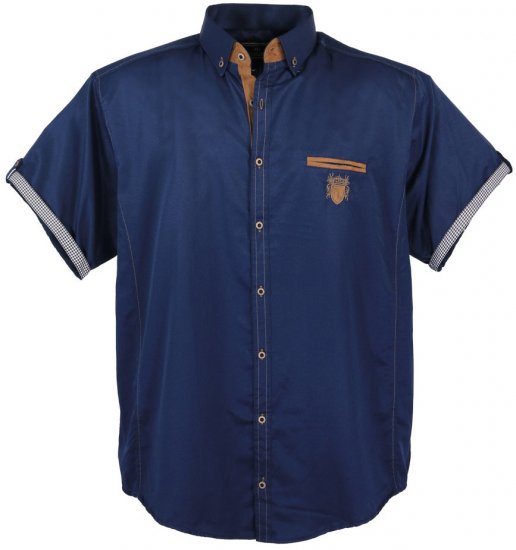 Lavecchia 1128 Short sleeve Shirt Navy - Herrenhemden - Herrenhemden in großen Größen