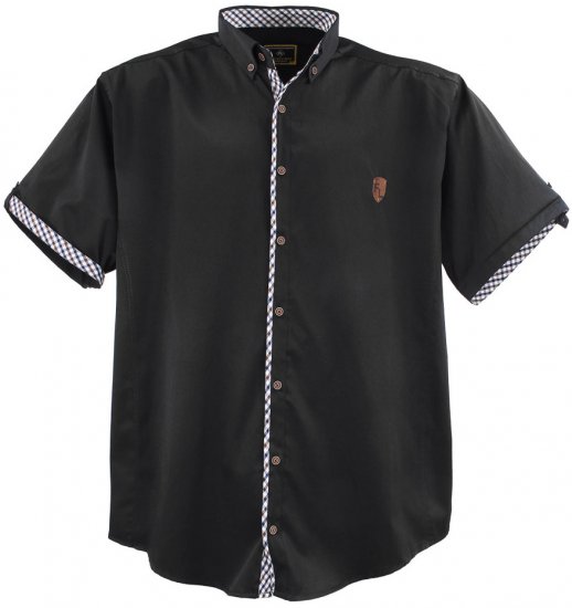 Lavecchia 9003A Short sleeve Shirt Dark Black - Herrenhemden in großen Größen - Herrenhemden in großen Größen