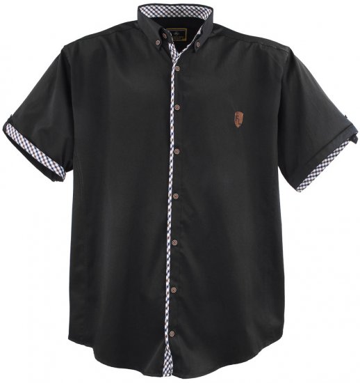 Lavecchia 9003A Short sleeve Shirt Dark Black - Herrenhemden - Herrenhemden in großen Größen
