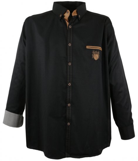 Lavecchia 1980 Long sleeve Shirt Dark Black - Herrenhemden in großen Größen - Herrenhemden in großen Größen