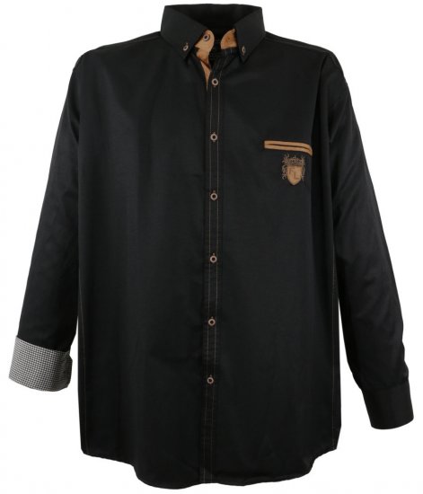 Lavecchia 1980 Long sleeve Shirt Dark Black - Herrenhemden - Herrenhemden in großen Größen