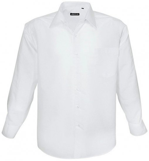 Lavecchia Classic Long Sleeve Shirt White - Herrenhemden - Herrenhemden in großen Größen