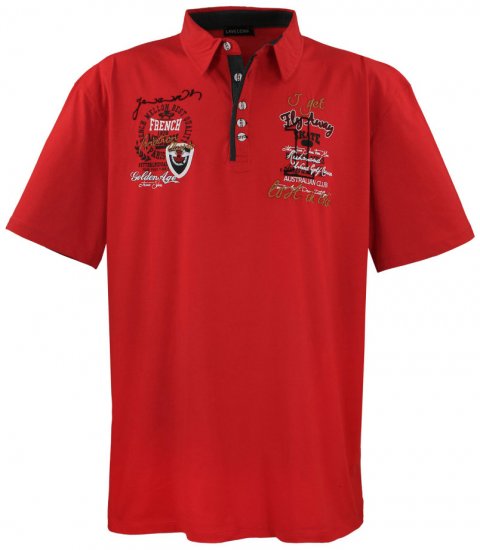 Lavecchia 3101 Printed Jersey Poloshirt Red - Polo-shirts für herren - Polo-Shirts für Herren in großen Größen