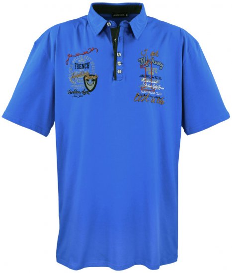 Lavecchia 3101 Printed Jersey Poloshirt Royal Blue - Polo-shirts für herren - Polo-Shirts für Herren in großen Größen