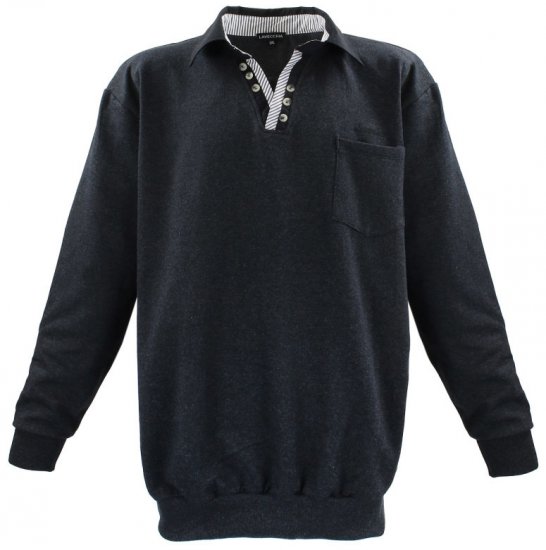 Lavecchia 602 Collar Sweatshirt Charcoal - Herren-sweater und -hoodies - Herren-Sweater und -Hoodies in großen Größen
