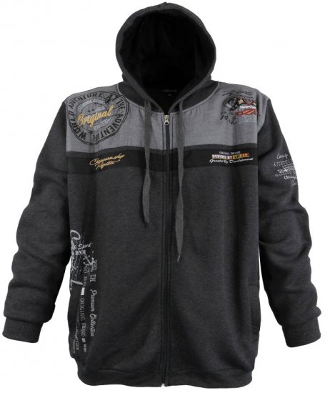 Lavecchia 2022 Printed Zipper Hoodie Charcoal - Herren-sweater und -hoodies - Herren-Sweater und -Hoodies in großen Größen