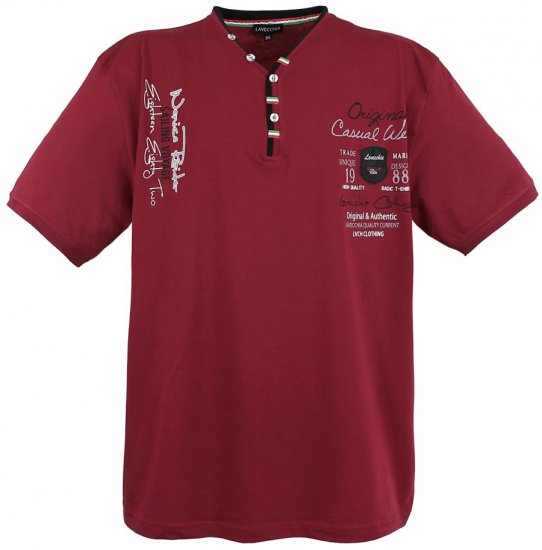 Lavecchia 2042 Printed T-shirt Bordeaux - Herren-T-Shirts - Herren-T-Shirts in großen Größen