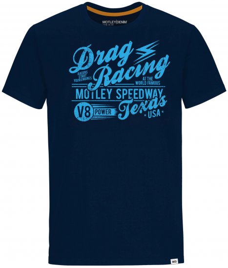 Motley Denim Lincoln T-shirt Navy - Herren-T-Shirts - Herren-T-Shirts in großen Größen
