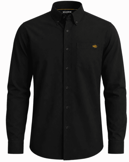 Motley Denim Lisbon Long Sleeve Shirt Black - Herrenhemden - Herrenhemden in großen Größen