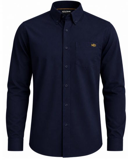 Motley Denim Lisbon Long Sleeve Shirt Navy - Herrenhemden - Herrenhemden in großen Größen