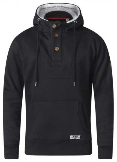 D555 Lorenzo Half zip Hoodie Black - Herren-sweater und -hoodies - Herren-Sweater und -Hoodies in großen Größen