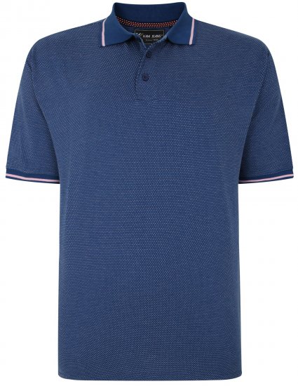 Kam Jeans 5486 Dobby Print Jersey Polo Moonlight - Polo-shirts für herren - Polo-Shirts für Herren in großen Größen