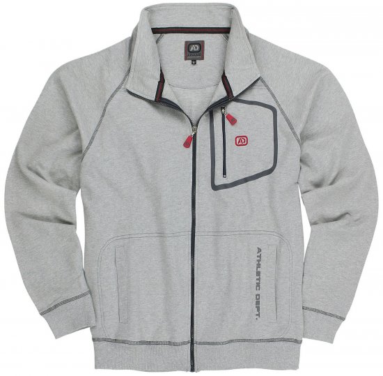 Adamo Manuel Sweatshirt with Zipper Grey - Herren-sweater und -hoodies - Herren-Sweater und -Hoodies in großen Größen