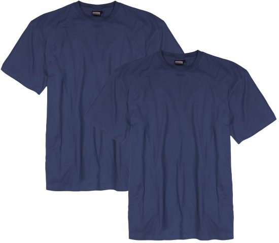 Adamo Marlon Comfort fit 2-pack T-shirt Denim Blue - Herren-T-Shirts - Herren-T-Shirts in großen Größen