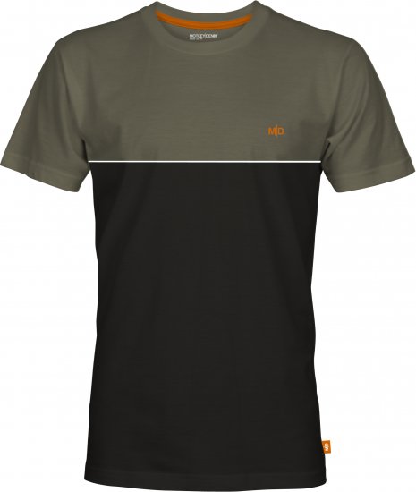 Motley Denim Athens Two-Toned T-Shirt Black/Dark Khaki - Herren-T-Shirts - Herren-T-Shirts in großen Größen