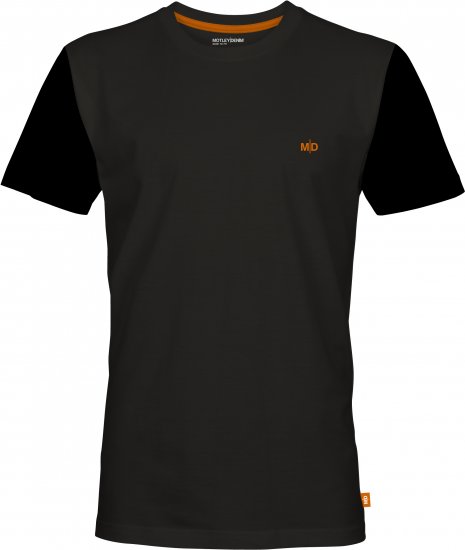 Motley Denim Granada Black Short Sleeved T-Shirt Charcoal - Herren-T-Shirts - Herren-T-Shirts in großen Größen