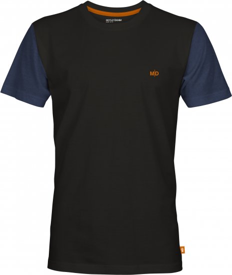 Motley Denim Vigo Colored Short Sleeve T-Shirt Black/Dark Indigo - Herren-T-Shirts - Herren-T-Shirts in großen Größen
