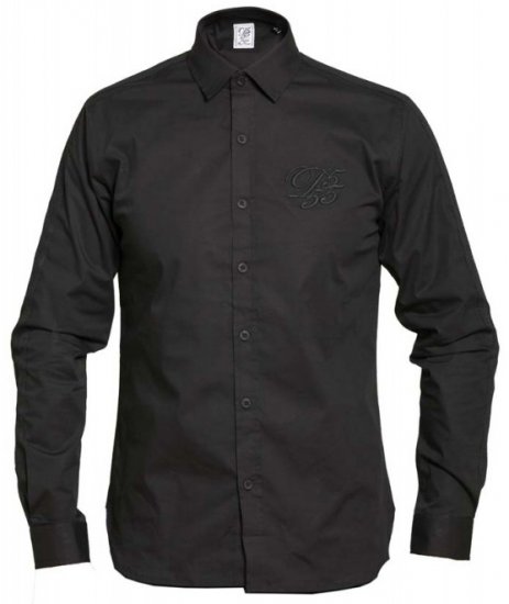 D555 Michael Couture Stretch Shirt Black - Herrenhemden - Herrenhemden in großen Größen