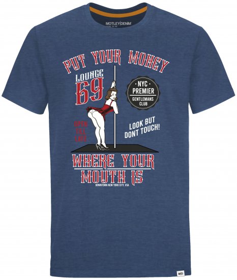 Motley Denim T-shirt Midtown Dark Indigo - Herren-T-Shirts - Herren-T-Shirts in großen Größen