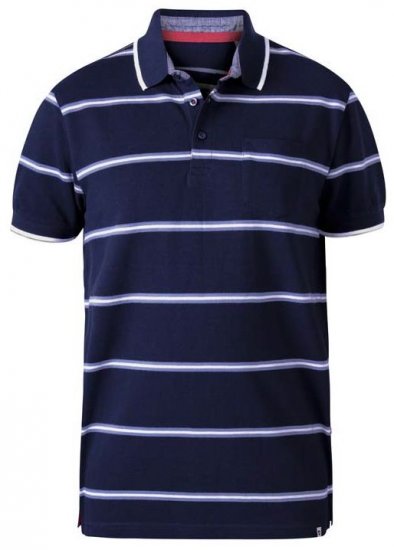 D555 Montego Twin Stripe Pique Polo - Polo-shirts für herren - Polo-Shirts für Herren in großen Größen