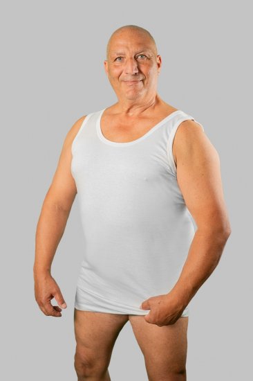 20 Nodi Crew Neck Tank Top in Combed Cotton Jersey White - Herrenunterwäsche & bademode - Herrenunterwäsche & Bademode in großen Größen