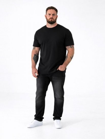 D555 Smartly T-Shirt Rundhals Schwarz 5er-Pack - Herren-T-Shirts - Herren-T-Shirts in großen Größen