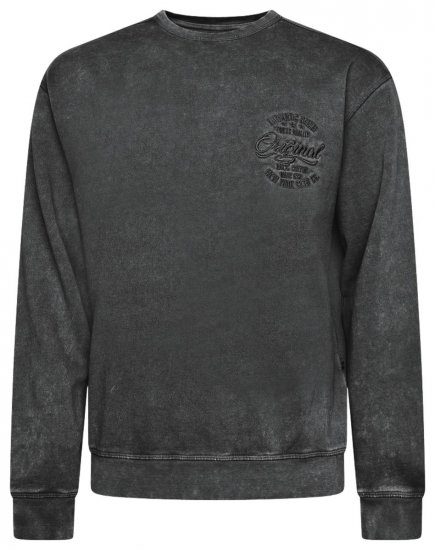 Kam Jeans 7081 Sweatshirt mit Stickerei Schwarz - Herren-sweater und -hoodies - Herren-Sweater und -Hoodies in großen Größen