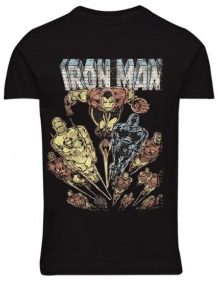 North Latitude 51349 T-Shirt mit Iron Man-Print Schwarz - Bedruckte T-shirts für herren - Herren T-Shirts mit Print in großen Größen