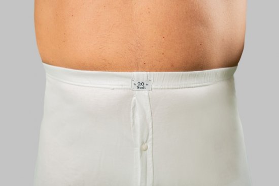 20 Nodi Combed Cotton Jersey Boxer with Front Button Fly White - Herrenunterwäsche & bademode - Herrenunterwäsche & Bademode in großen Größen