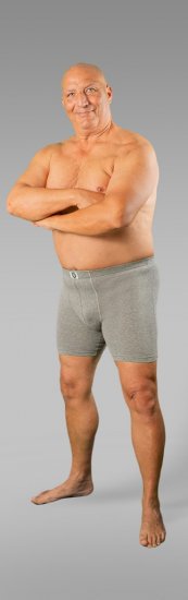 20 Nodi Stretch Cotton Boxer with Embroidered Long Leg Grey - Herrenunterwäsche & bademode - Herrenunterwäsche & Bademode in großen Größen