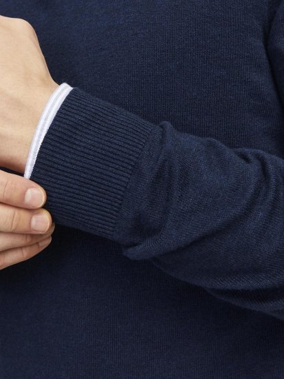 Jack & Jones Emil Knitted Pullover Blue - Herren-sweater und -hoodies - Herren-Sweater und -Hoodies in großen Größen