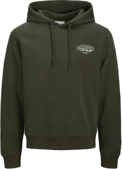 Jack & Jones Makoto Hoodie Small Print Green - Herren-sweater und -hoodies - Herren-Sweater und -Hoodies in großen Größen