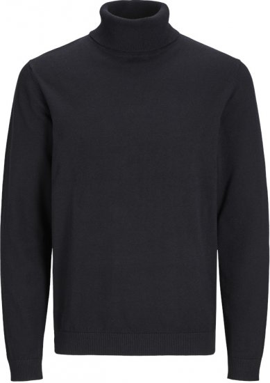 Jack & Jones Basic Knitted Sweater with Rolled Neck Black - Herren-sweater und -hoodies - Herren-Sweater und -Hoodies in großen Größen