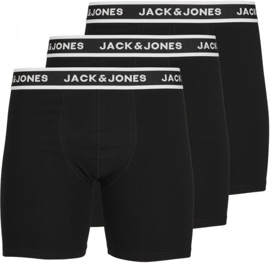 Jack & Jones Solid Boxer 3-Pack Black - Boxershorts - Herren Boxershorts Große Größen 