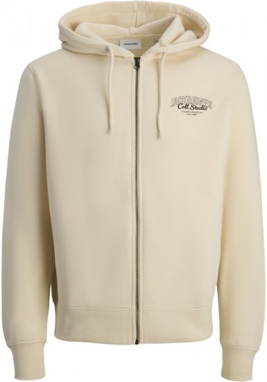 Jack & Jones Makoto Hoodie with Zipper White - Herren-sweater und -hoodies - Herren-Sweater und -Hoodies in großen Größen