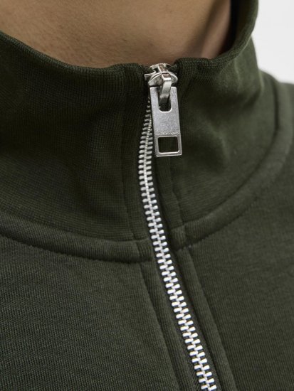 Jack & Jones Soho Sweatshirt with Zipper Green - Herren-sweater und -hoodies - Herren-Sweater und -Hoodies in großen Größen