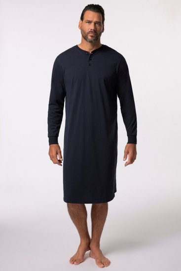 JP1880 Henley Long Sleeved Night Dress Navy - Herrenunterwäsche & Bademode in großen Größen - Herrenunterwäsche & Bademode in großen Größen