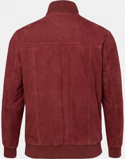 JP1880 Leather Jacket Suede with Stand-up Collar Red - Herren jacken - Herren Jacken in großen Größen