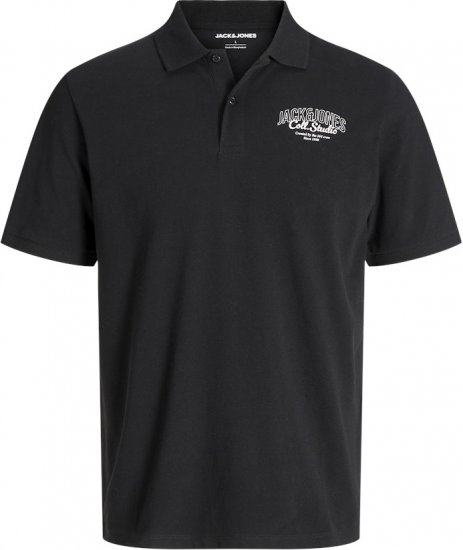 Jack & Jones Makoto Polo Short Sleeve Black - Polo-shirts für herren - Polo-Shirts für Herren in großen Größen