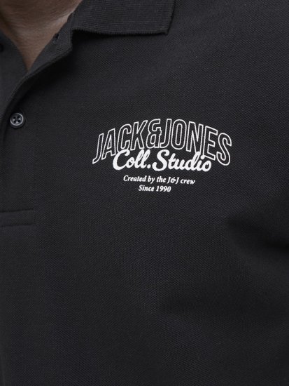 Jack & Jones Makoto Polo Short Sleeve Black - Polo-shirts für herren - Polo-Shirts für Herren in großen Größen